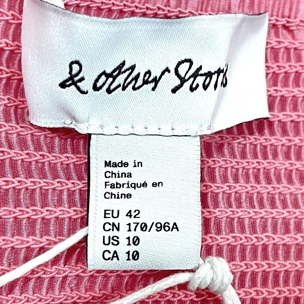 NEW & Other Stories Ruffle Maxi Dress Size 10 Pink Voile Tiers Corset Bodice - Picture 6 of 9